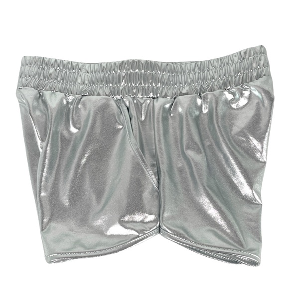 Pumpkino Metallic Disco Shorts Metallic Silver Size Medium - Picture 3 of 7